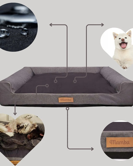 DOGESTE XL vandeniui atsparus šunų guolis-sofa su nemokamu siuvinėjimu, 100 × 65 cm