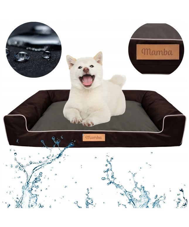 DOGESTE XL vandeniui atsparus šuns guolis-sofa su nemokamu užrašu, 100 × 65 cm