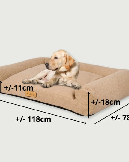DOGESTE Teddy XXL smėlio spalvos šuns guolis, 118 × 78 cm, su nemokamu personalizavimu