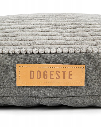 DOGESTE XXL šunų guolis-sofa, velvetinis, pilkas, su nemokamu personalizavimu, 118 × 78 cm