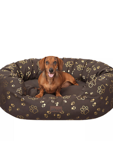 Šunų guolis Doggy Amazing XL – Rudas su pėdutėmis