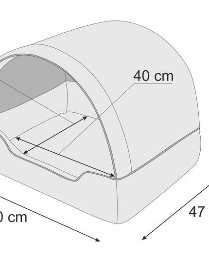 Šunų ar kačių guolis, namelis ir guolis viename, čiužinys su stogeliu 60x47