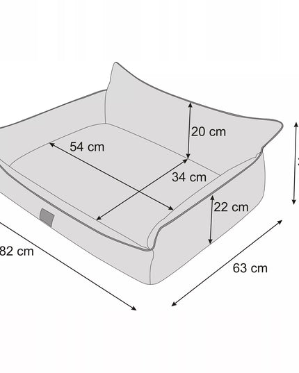 Šunų guolis – vandeniui atsparus aptvaras – šunų sofa – XL 82x63 cm