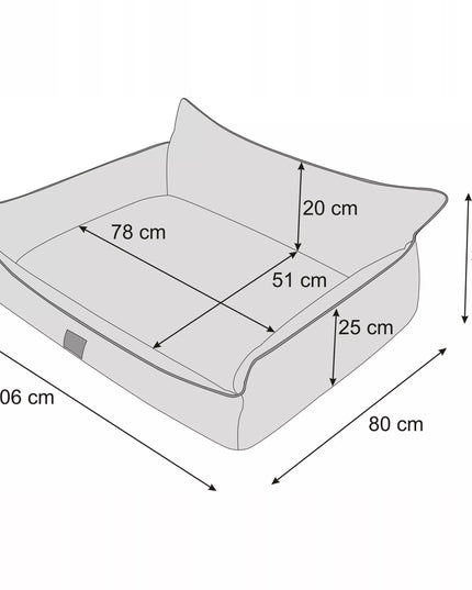 Šunų gultas – vandeniui atsparus aptvaras – šunų sofa – XXL 106x80 cm
