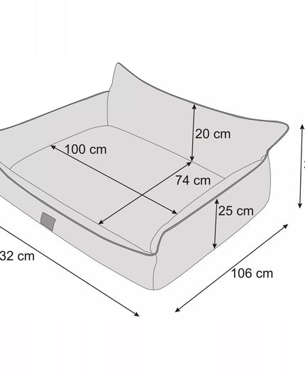 Šunų guolis – vandeniui atsparus aptvaras – šunų sofa – XXXL 132x106 cm