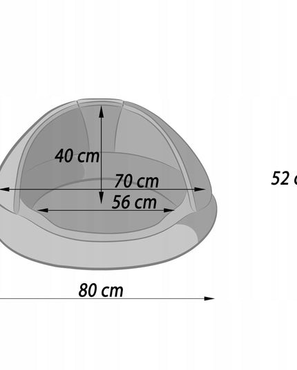 Šuns guolis namelis aptvaras būda Sofa su stogeliu Apvalus Ø80 cm Juodas