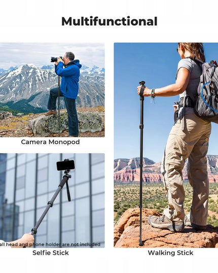Lengvas monopodas, žygio lazda ir asmenukių lazda fotoaparatui, telefonui bei kamerai K&F