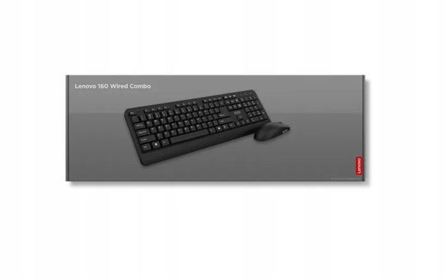 Lenovo 160 Combo laidinis klaviatūros ir pelės rinkinys, US išdėstymas, juodas