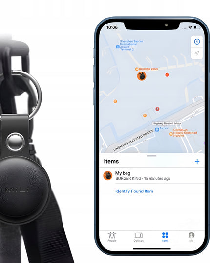Mini GPS seklys raktams, automobiliui, katei, dviračiui, šuniui, baltas Apple MiTag + dėklas