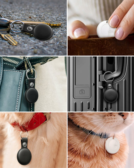 Mini GPS seklys raktams, automobiliui, katei, dviračiui, šuniui, baltas Apple MiTag + dėklas