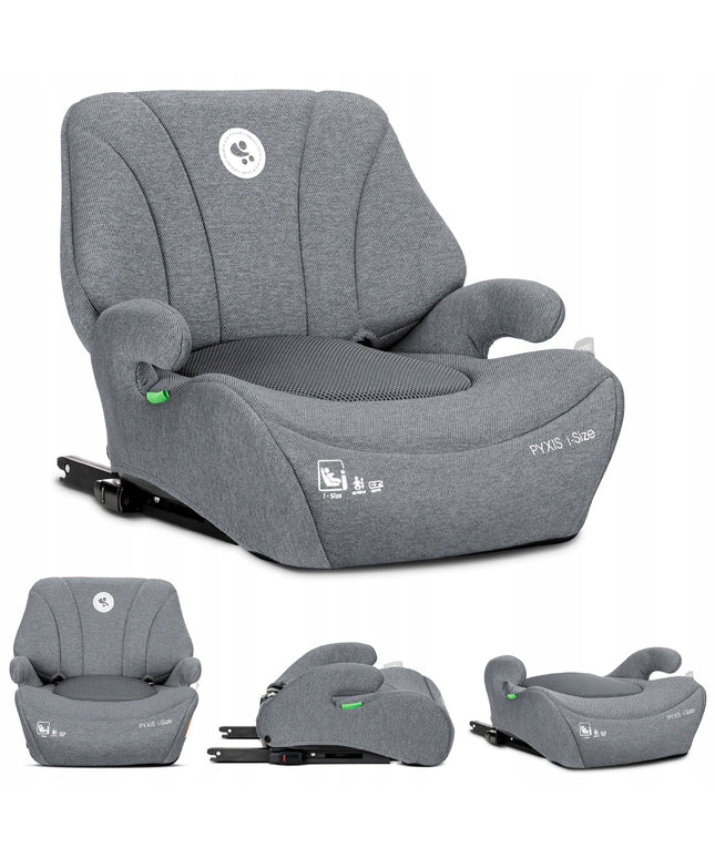 „Lorelli Pyxis“ automobilinė kėdutė-paaukštinimas su atlošu, i-Size, 125–150 cm, ISOFIX, 2 viename