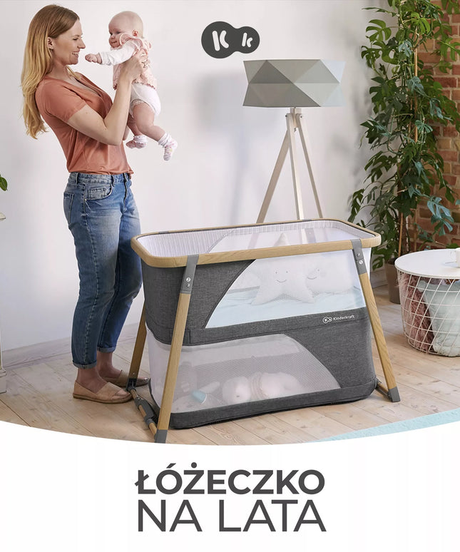 Kinderkraft SOFI sulankstoma 4 viename vaikiška kelioninė lovytė, maniežas ir lopšys