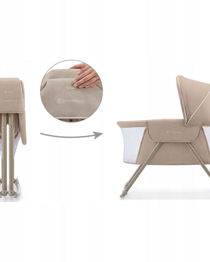 Vaikiška lovytė lopšys supynėlės 3in1 kompaktiškas Lovi Kinderkraft smėlio spalvos