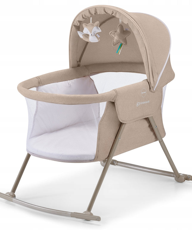 Vaikiška lovytė lopšys supynėlės 3in1 kompaktiškas Lovi Kinderkraft smėlio spalvos