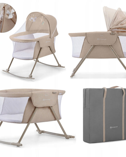 Vaikiška lovytė lopšys supynėlės 3in1 kompaktiškas Lovi Kinderkraft smėlio spalvos