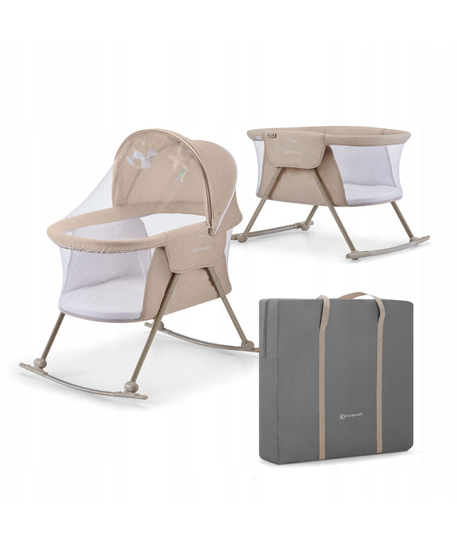 Vaikiška lovytė lopšys supynėlės 3in1 kompaktiškas Lovi Kinderkraft smėlio spalvos