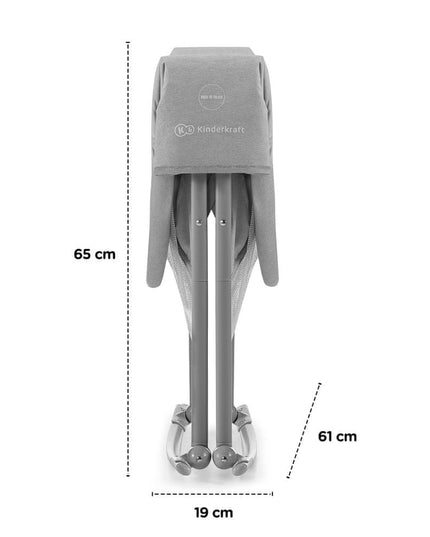 Vaikiška lovytė-lopšys-sūpuoklės 3in1 kompaktiška Lovi Kinderkraft pilka
