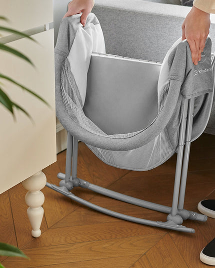 Vaikiška lovytė-lopšys-sūpuoklės 3in1 kompaktiška Lovi Kinderkraft pilka