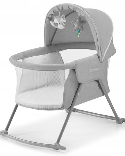 Vaikiška lovytė-lopšys-sūpuoklės 3in1 kompaktiška Lovi Kinderkraft pilka