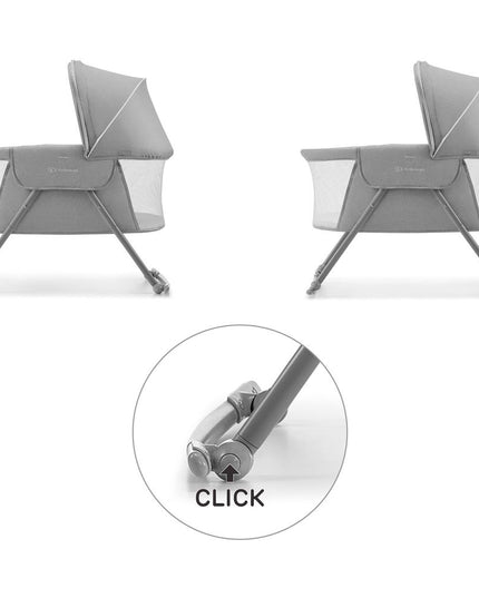 Vaikiška lovytė-lopšys-sūpuoklės 3in1 kompaktiška Lovi Kinderkraft pilka