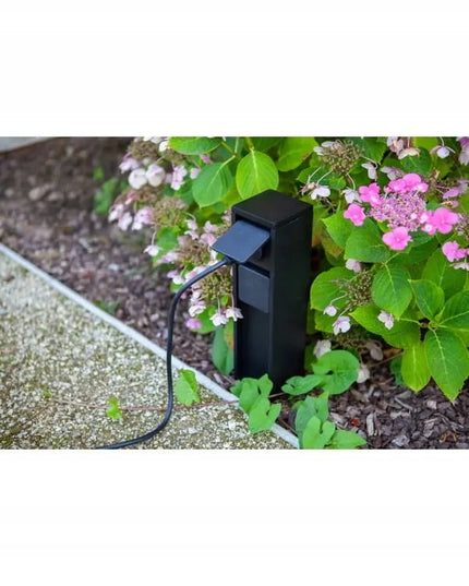 Lutec lauko elektros stulpelis Mains, juodas, IP54, 31 cm