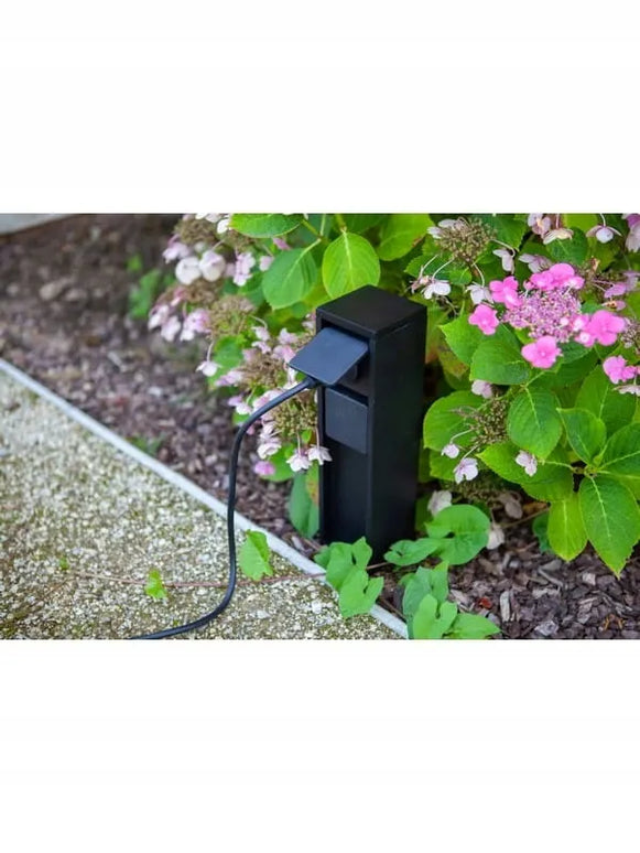 Lutec lauko elektros stulpelis Mains, juodas, IP54, 31 cm
