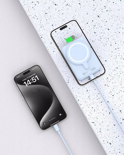 Magnetinis „Powerbank“ su „MagSafe“ 5000 mAh 15 W USB-C, skirtas „iPhone 12 13 14 15“
