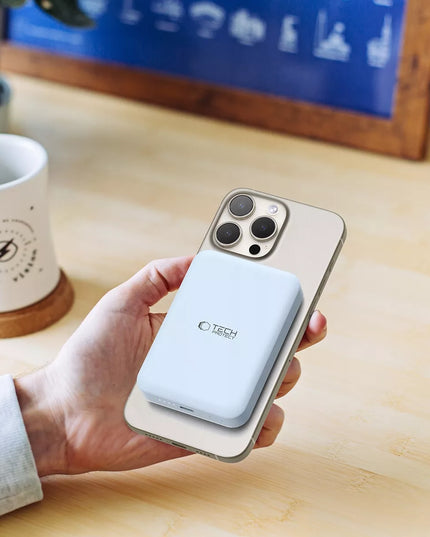 Magnetinis išorinis akumuliatorius 10000 mAh 15W Qi su „MagSafe“ palaikymu