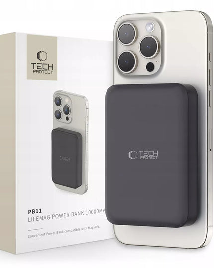 Magnetinis išorinis akumuliatorius PowerBank 15W Qi, skirtas MagSafe dėklams, 10000mAh