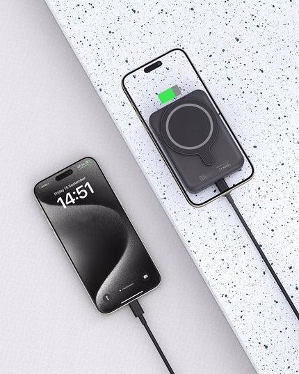 Magnetinis išorinis akumuliatorius PowerBank Qi su MagSafe 10000mAh 15W USB-C