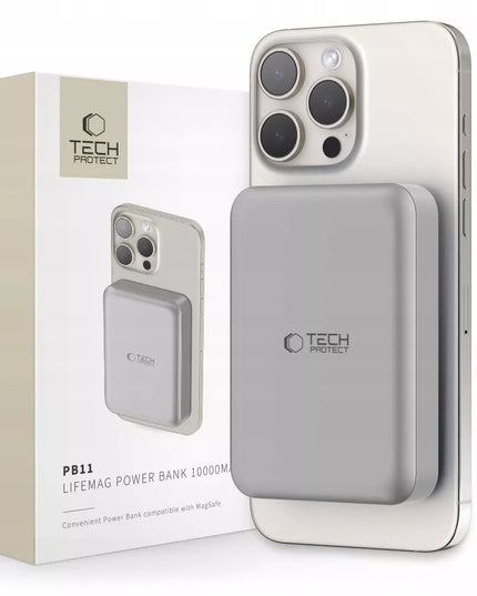 Magnetinis išorinis akumuliatorius "Powerbank" su "Qi" įkrovimo funkcija ir "MagSafe" palaikymu, 10000 mAh, 15 W, USB-C, skirtas "iPhone"