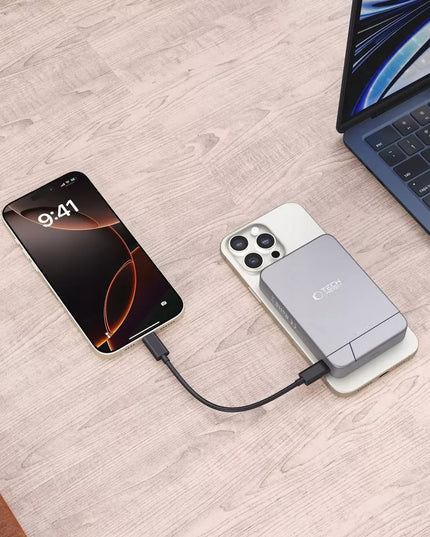 Magnetinis išorinis akumuliatorius Power Bank su MagSafe 10000mAh USB-C su laikikliu