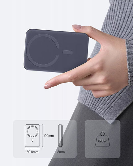 BASEUS 10000 mAh 22.5W magnetinis MagSafe išorinis akumuliatorius su integruotu laidu