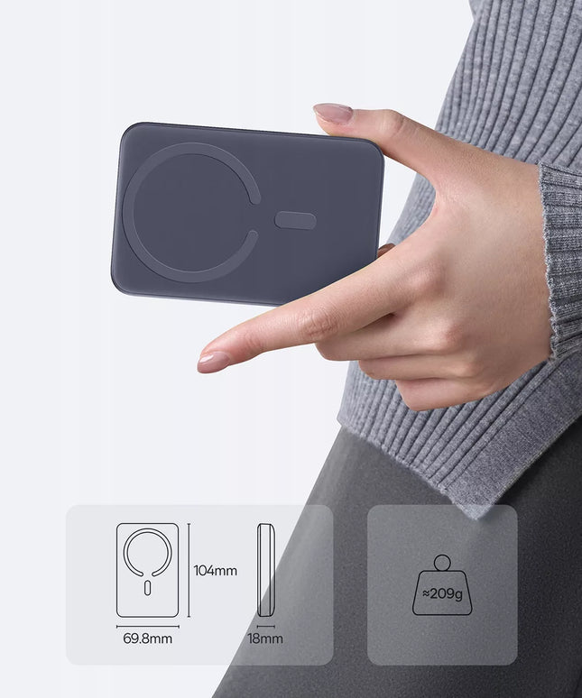 BASEUS 10000 mAh 22.5W magnetinis MagSafe išorinis akumuliatorius su integruotu laidu