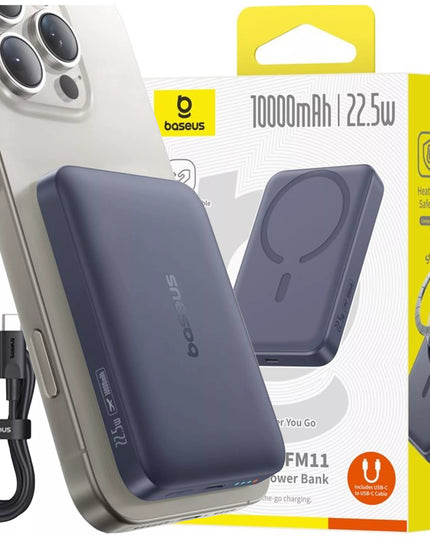 BASEUS 10000 mAh 22.5W magnetinis MagSafe išorinis akumuliatorius su integruotu laidu