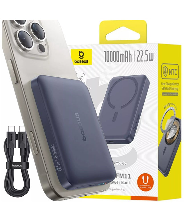 BASEUS 10000 mAh 22.5W magnetinis MagSafe išorinis akumuliatorius su integruotu laidu