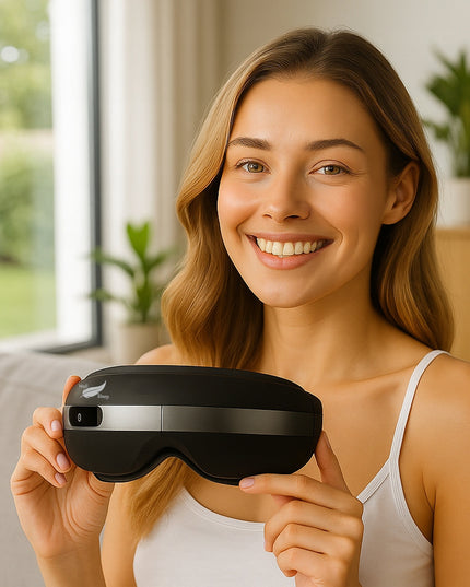 Veido ir akių masažuoklis su šiltu kompresu, 4 masažo režimai, BLUETOOTH reguliuojamas