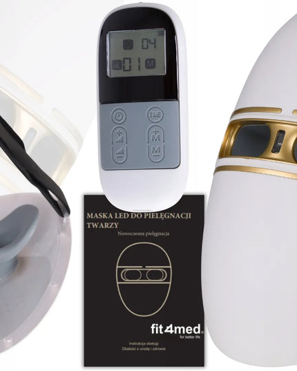 Fit4Med LED veido kaukė fototerapijai – 4 režimai, valdymo pultelis ir dovanų maišelis