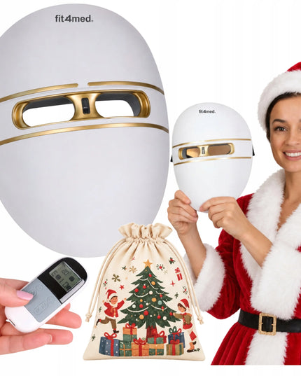 Fit4Med LED veido kaukė fototerapijai – 4 režimai, valdymo pultelis ir dovanų maišelis