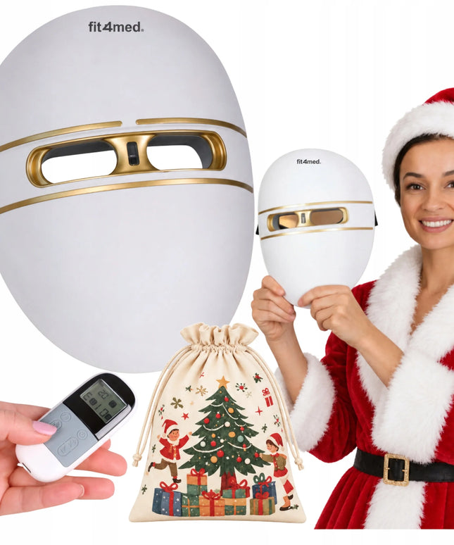 Fit4Med LED veido kaukė fototerapijai – 4 režimai, valdymo pultelis ir dovanų maišelis