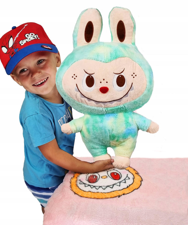 XXL Pliušinis žaislas tipo LABUBU, Didelis 50 cm + Antklodė 160 cm