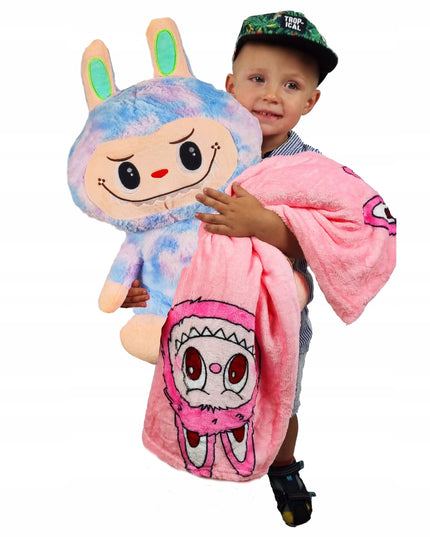 Pliušinio žaislo tipas LABUBU Didelis 50cm Minkštas glostomas žaislas + Kilimas 160cm