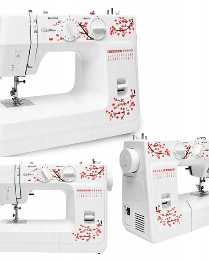 Namų siuvimo mašina su reguliuojamu greičiu, 48 dygsniai, galinga + priedai