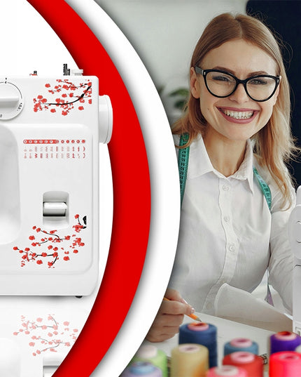 Namų siuvimo mašina su reguliuojamu greičiu, 48 dygsniai, galinga + priedai