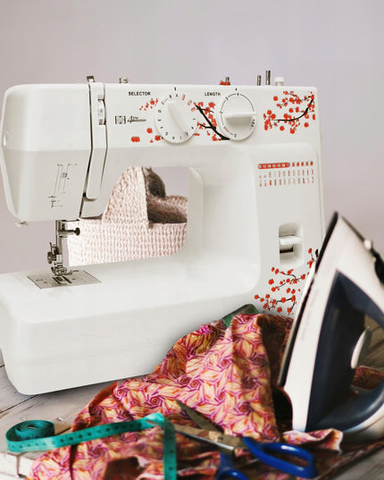 Namų siuvimo mašina su reguliuojamu greičiu, 48 dygsniai, galinga + priedai