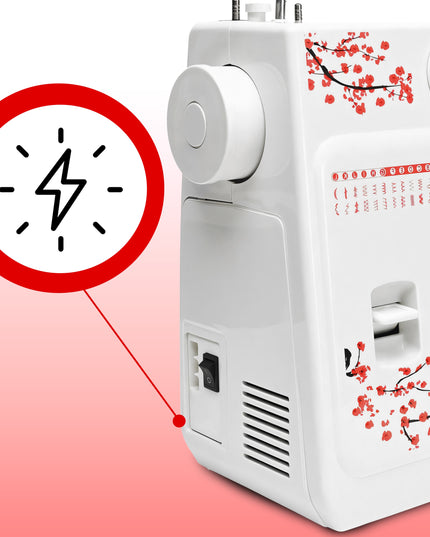 Namų siuvimo mašina su reguliuojamu greičiu, 48 dygsniai, galinga + priedai