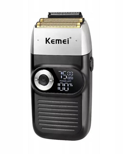 Kemei KM-2026 elektrinė folinė barzdaskutė plaukams ir barzdai su LCD ekranu