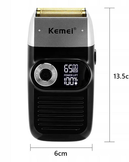 Kemei KM-2026 elektrinė folinė barzdaskutė plaukams ir barzdai su LCD ekranu