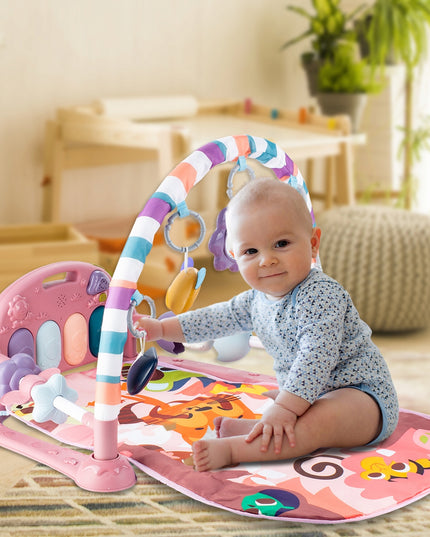 Interaktyvus edukacinis kilimėlis su pianinu, barškučiais ir kramtyklėmis kūdikiams