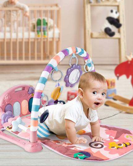 Interaktyvus edukacinis kilimėlis su pianinu, barškučiais ir kramtyklėmis kūdikiams